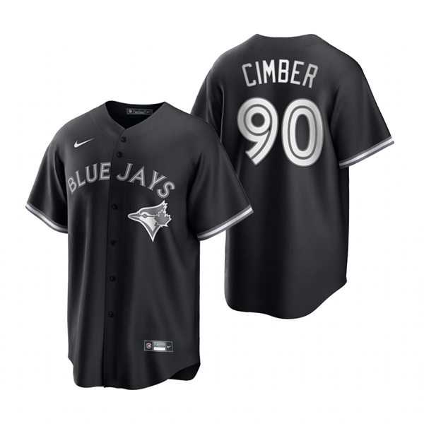 Mens Toronto Blue Jays #90 Adam Cimber Nike Black White Collection Jersey Dzhi->toronto blue jays->MLB Jersey